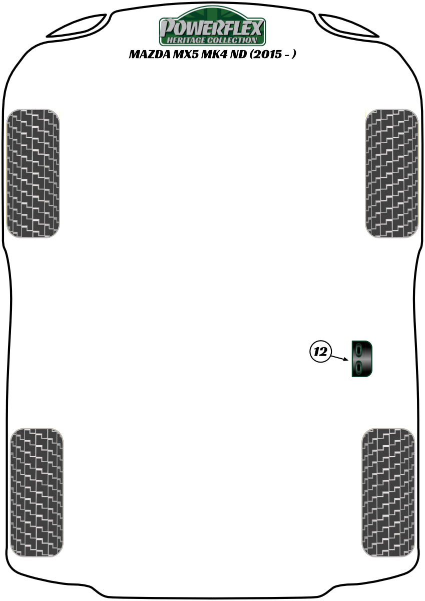 Powerflex Black - MX-5, Miata, Eunos Mk3 NC (2005-2015) - Door Stop Bush Kit - PFF36-607