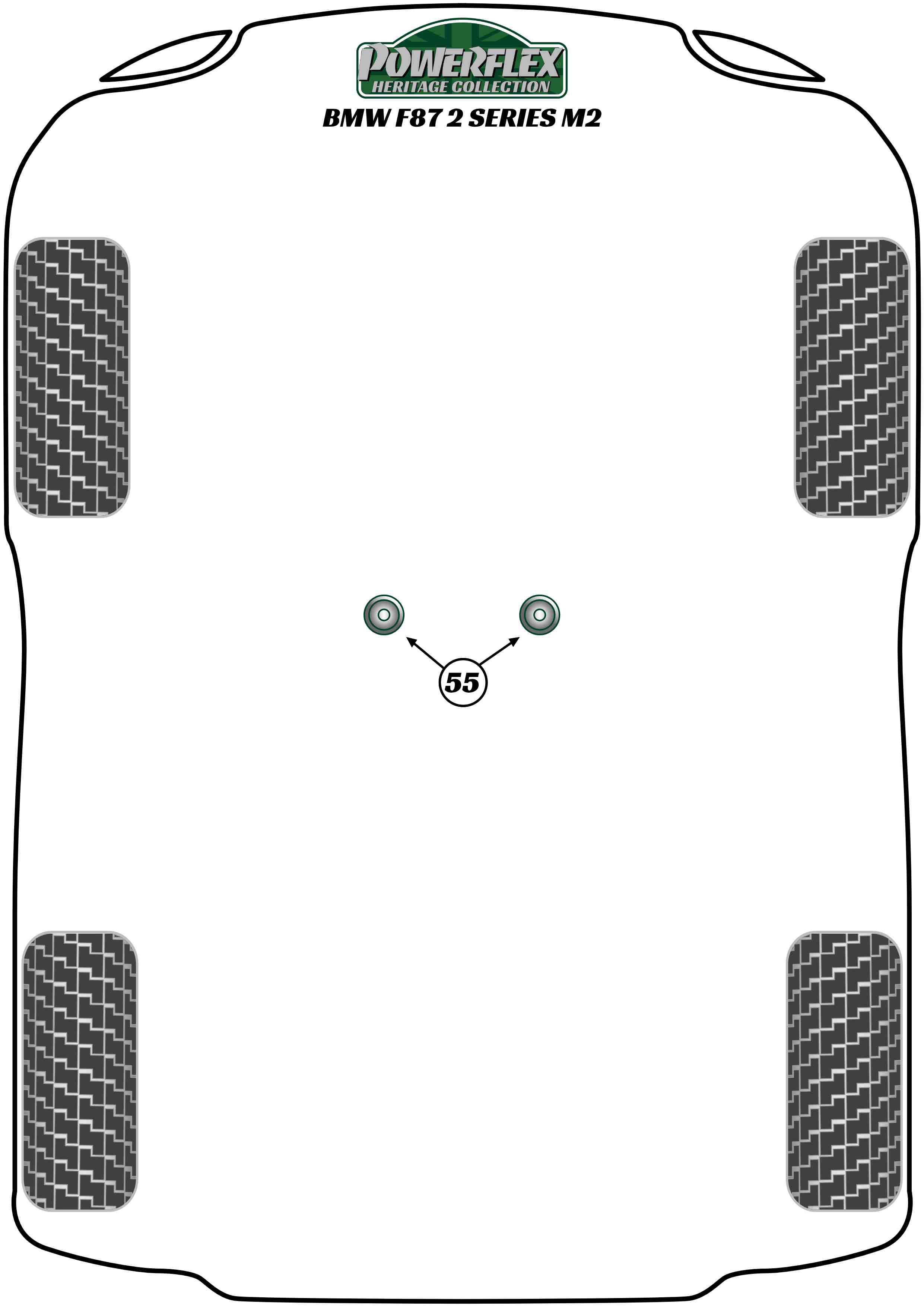 Powerflex Heritage - F87 M2 Coupe (2015 on) - Transmission Mounting Bush (Fast Road) - PFF5-4655H