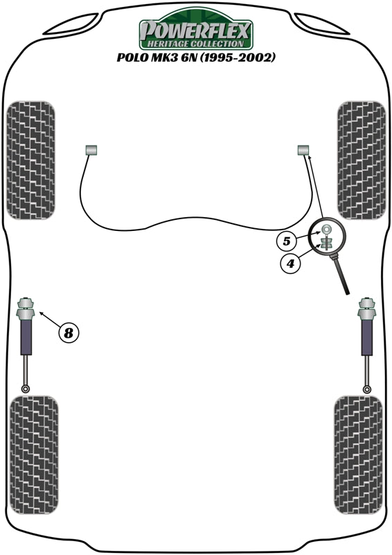 Powerflex Heritage - Polo MK3 6N (1995 - 2002) - Rear Shock Top Mounting Bush - PFR85-240H