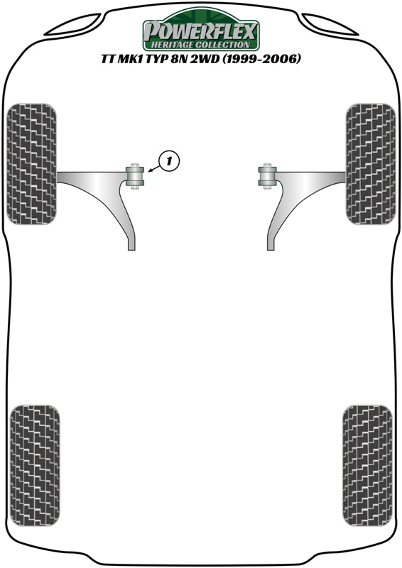 Powerflex Heritage - TT Mk1 Typ 8N 2WD (1999-2006) - Steering Rack Mount Bush - PFF85-416H