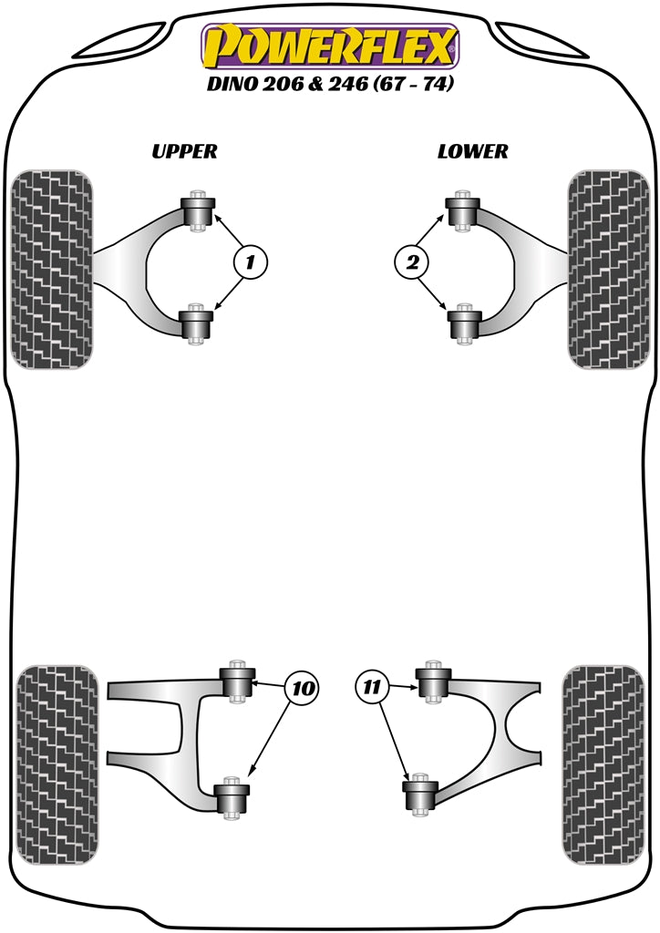 Powerflex Road - Dino 206/246GT (1967 - 1974) - Rear Lower Wishbone Inner Bush - PF17-200
