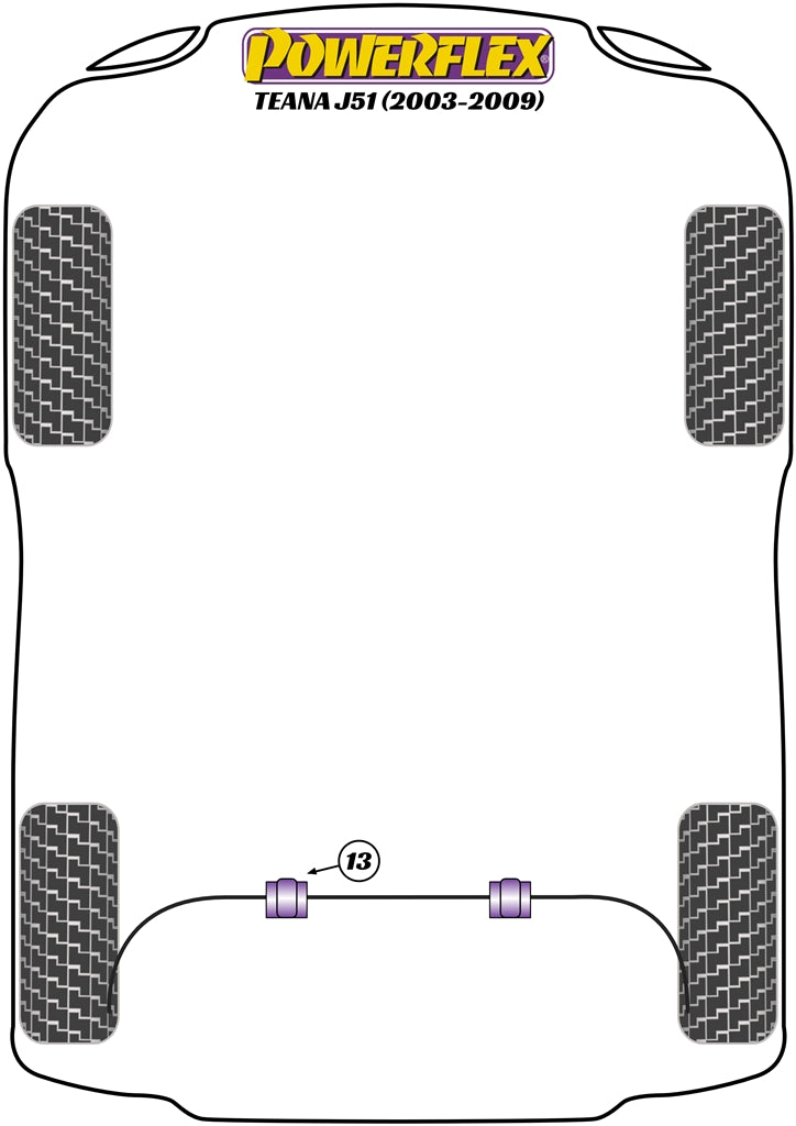 Powerflex Road - Teana J51 (2003 - 2009) - Rear Anti Roll Bar Bush 25mm - PFR46-613-25