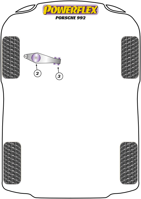Powerflex Road - 911 992 (2021 on) - Front Track Control Arm Outer Bush, Caster Adjustable - PFF57-802