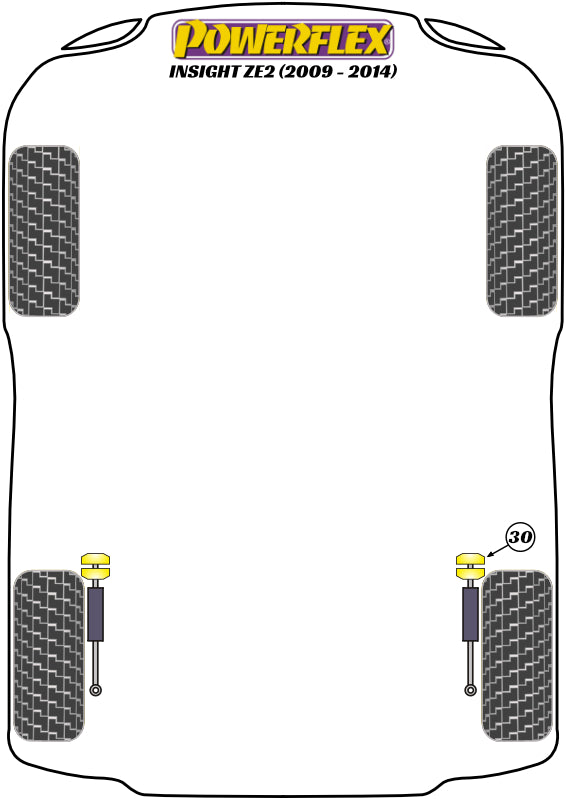 Powerflex Road - Insight ZE2 (2009 - 2014) - Rear Shock Absorber Top Mounting Bush - PFR25-430